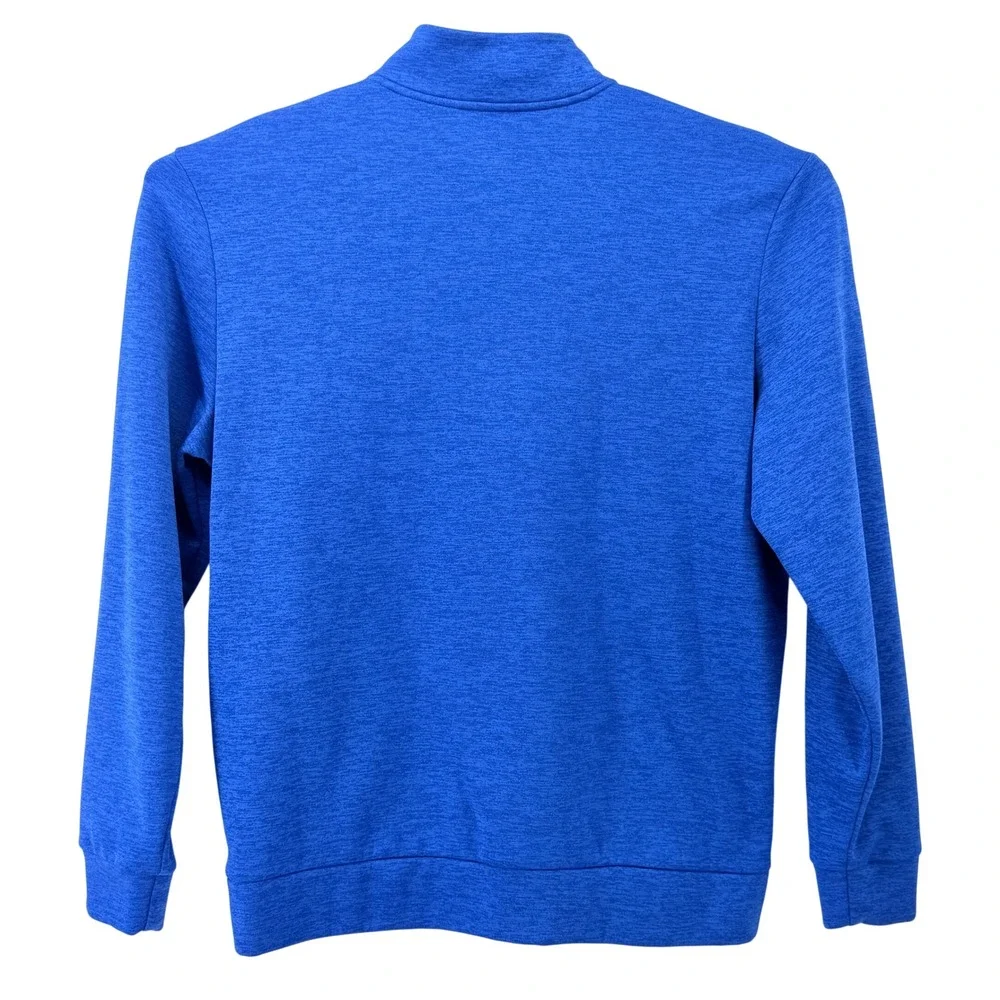 Under Armour Quarter Zip Pullover Mens Large Blue Good‎ Heathered Fleece Logo